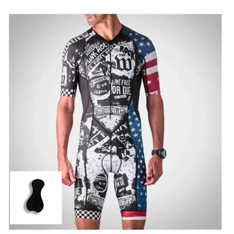 

Men's Wholesale Custom Breathable Short Sleeves Cycling Jersey Custom ,Sublimation Printing Professional Triathlon Jumpsuit Suit
