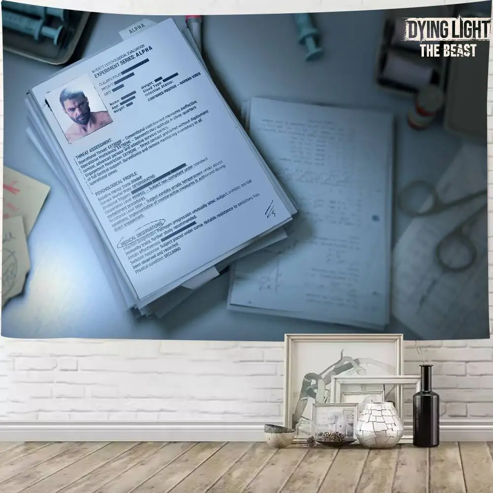 لعبة الموضة كول الموت ضوء الوحش نسيج شعبية غرفة الديكور قماش مزخرف جداري غرفة الفن ديكور المنزل جدار ديكور فني #4