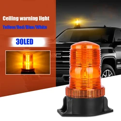 12-24V 48V 60V 80V 30 LED High Power Emergency Warning Flash Strobe Light Beacon for Forklift Truck School Bus Amber Blue Red