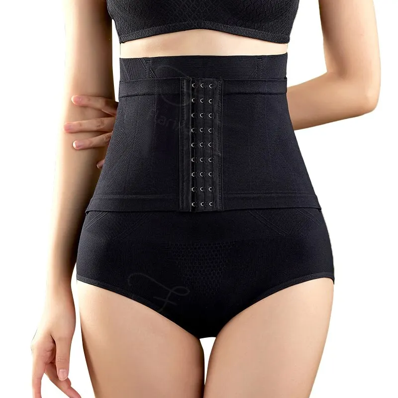 Flarixa Women High Waist Flat Belly Shaping Waist Trainer Body Shaper Breasted Tummy Butt Lift Pants Slimming Underwear