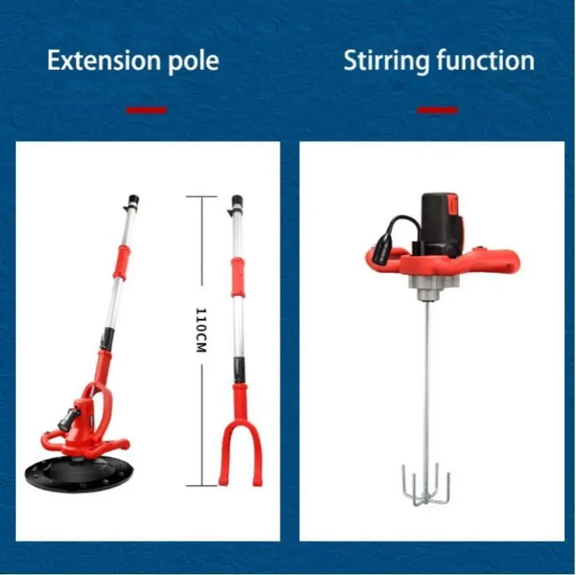 Automatic Plaster Smoothing & Rendering Machine Portable Electric Hand-held Wall Leveling with 5Ah Battery