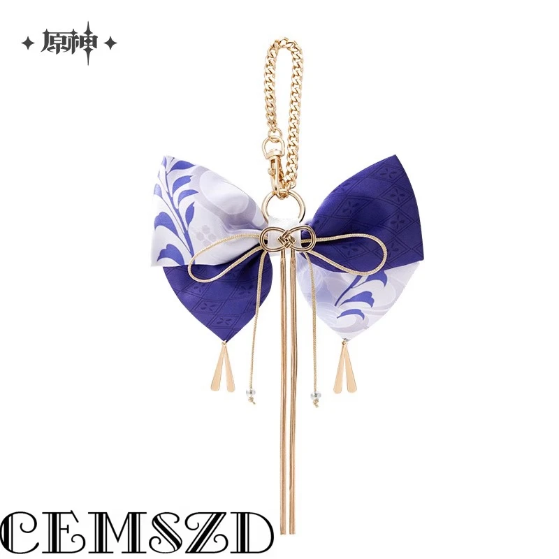 

[Genuine] Game Genshin Impact Kamisato Ayato Cosplay Bow Hair Accessory Pendant Anime And Cartoon Pendant-Style Headdress