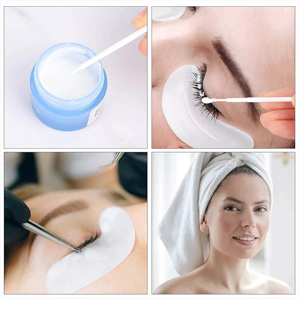 100 hisopos de algodón de maquillaje nano ultrafinos para extensiones de delineador de ojos y pestañas: sin fragancia, cerdas de poliéster, mango de Abs