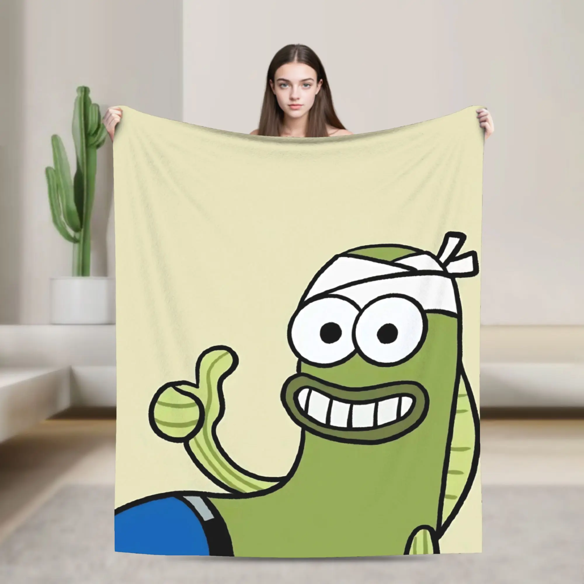 Bikinis Bottom Buddies Funny Fish Flannel Blanket  Funny Throw Blankets for Bed Sofa Couch 150*125cm Rug Piece