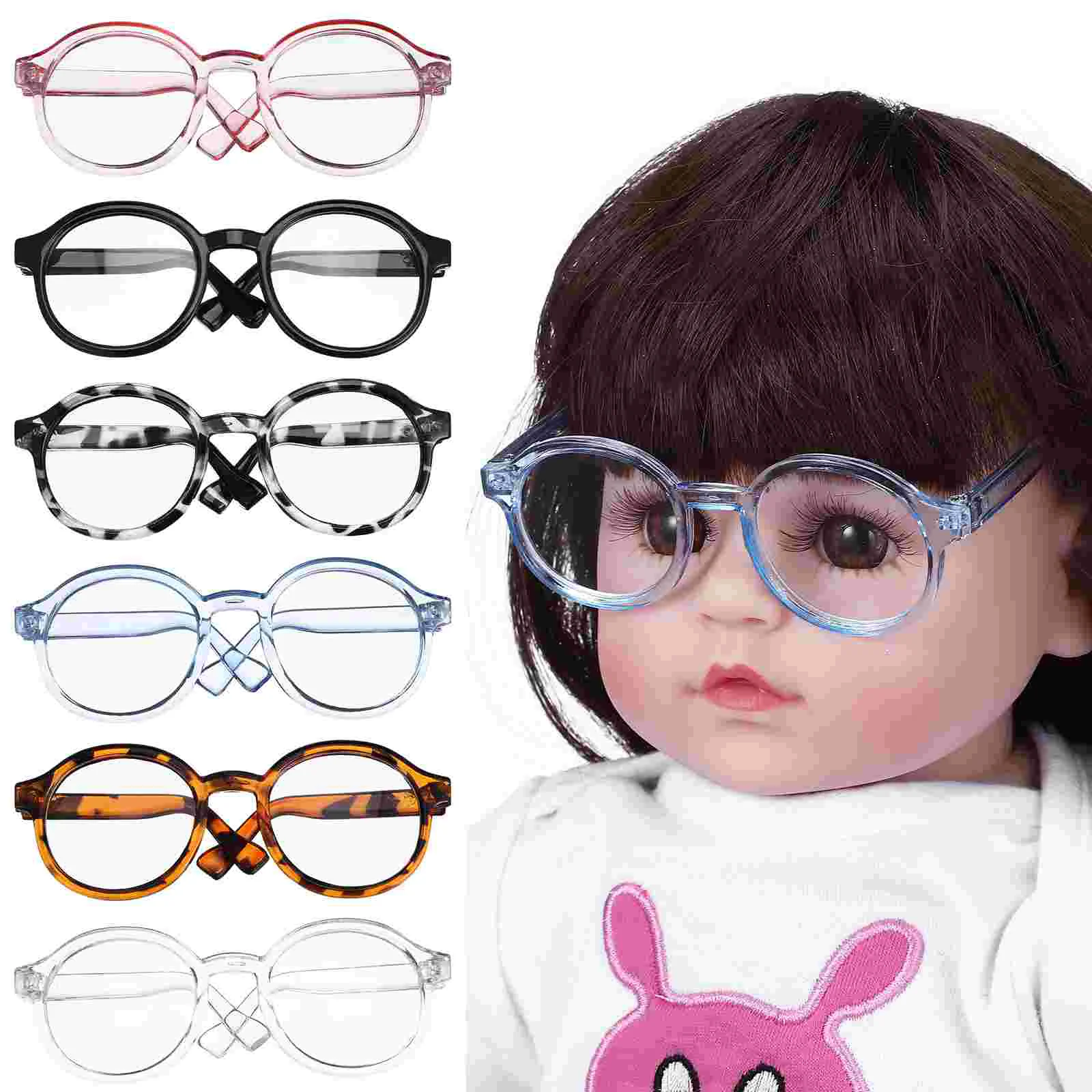 

6 Pcs Cotton Glasses Mini Eyeglasses For Dolls Small Frames Sunglasses Rimmed Props Dress Up Accessories Dollhouse