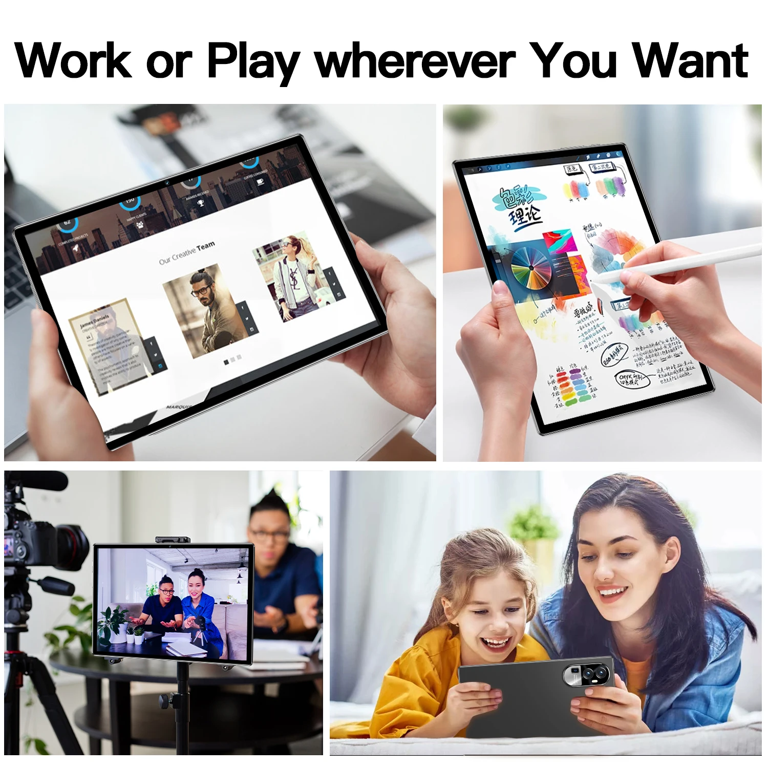 2025 New Global Version Pad 15 Tablet Android 14 10.1 Inch 16GB 1024GB 5G Dual SIM Phone Call GPS Bluetooth WiFi WPS Tablet PC