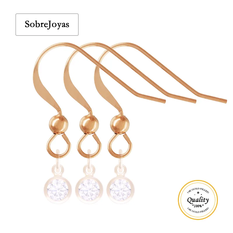 

14-каратное розовое золото, заполненная проволокой для ушей, плоская, 17,5x15 мм, с бусинами 2/3 мм, компоненты сережек, фурнитура для ювелирных изделий своими руками, оптовая продажа, плоская проволока