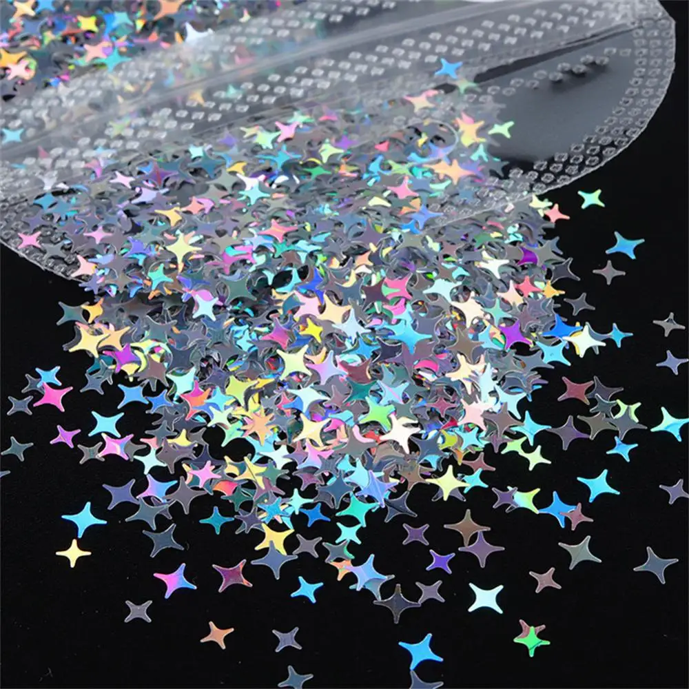 1/2PCS Laser Cross Star Sequins Nail Glitter Sequin Paillettes Ultrathin Glitter Paillette 3D Nail Art Manicure Material