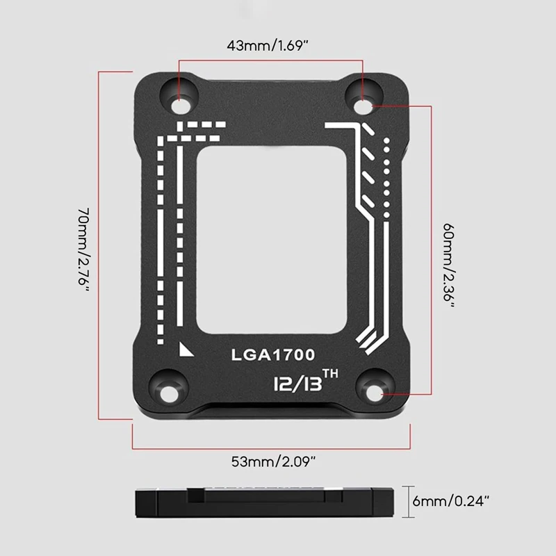 CPU 벤딩 교정 고정 버클 백플레인 브래킷, LGA1700 LGA1800 인텔 12 세대 13 세대 알루미늄 합금 프레임용