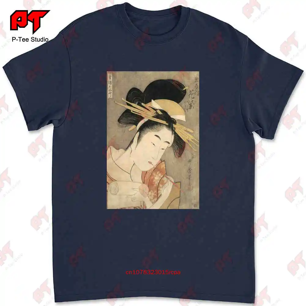 Japanese Ukiyo-E Woodblock Art Maiko Geisha T-shirt 8TBV