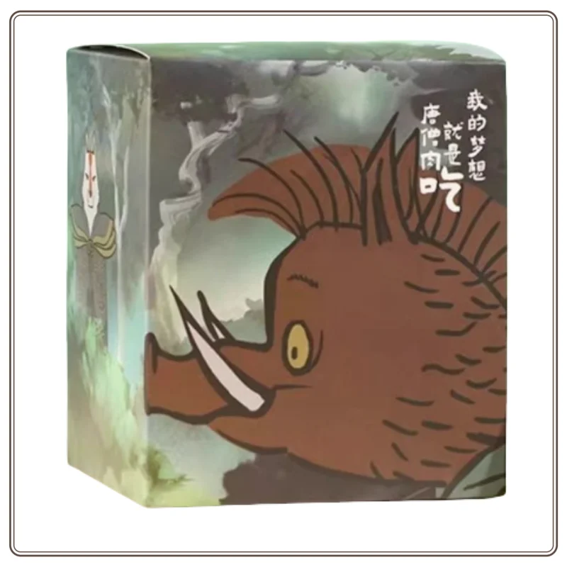 Nueva caja ciega auténtica de película Langlang Mountain Little Monster, pequeño cerdo, trabajador de monstruo, muñeca ornamental hecha a mano para coche de escritorio