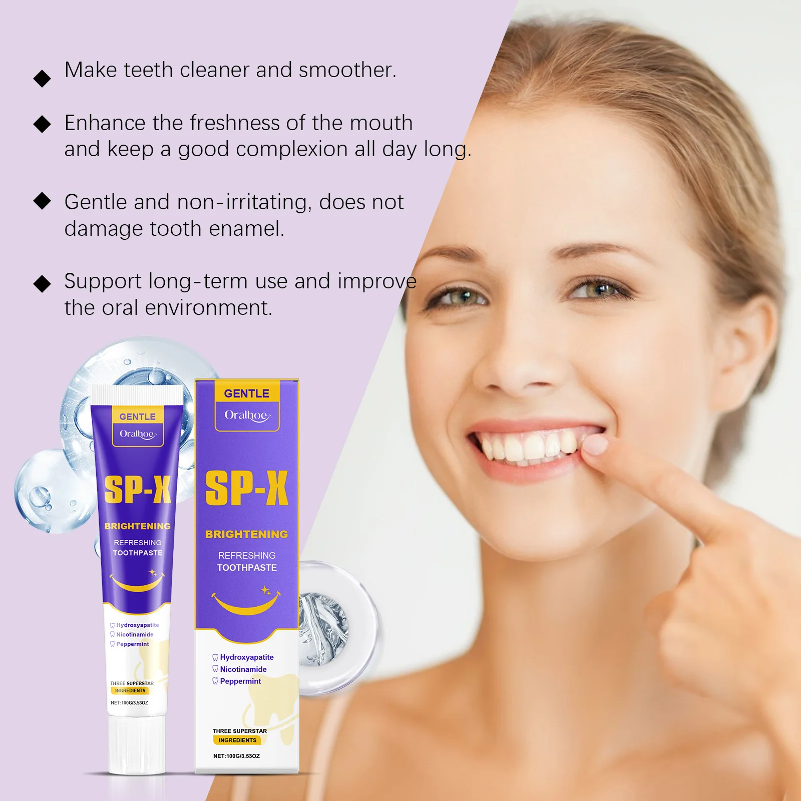 Whitening Toothpaste Fresh Mint Breath,Eliminate Bad Breath,Remove Yellow Stains,Deep Cleaning Teeth Oral Hygiene Daily Use