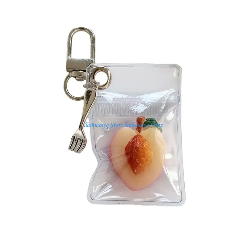 573B Vibrant Fruit Slices Bead Keychain Decoration Perfect Gift For Girls And Friend