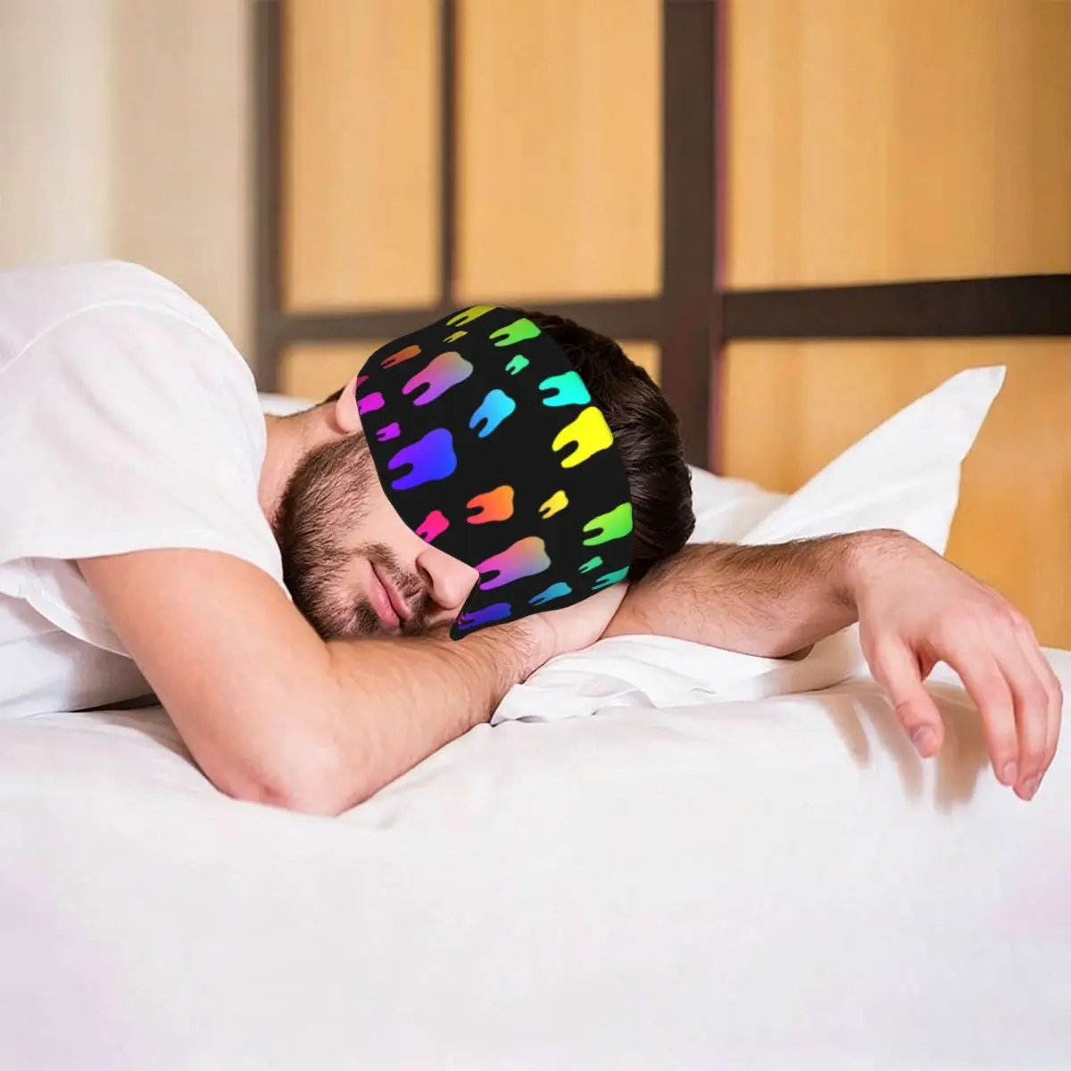 Rainbow Teeth sleep mask Light Blocking Portable Eye Cover for Girls Boys Office Nap Party Gift Eyeshade eyepatch