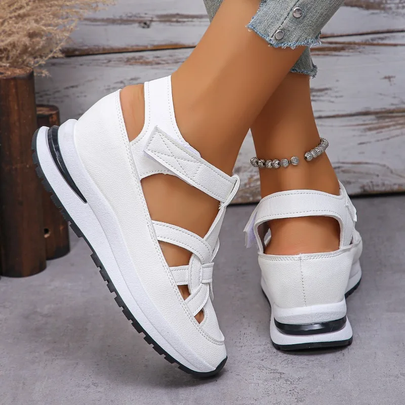 

Women's Sandals Summer 2026 New Wedge Thick-soled Sandals Women's Hollow Gladiator Sandals Summer Thick-soled Women's Shoes