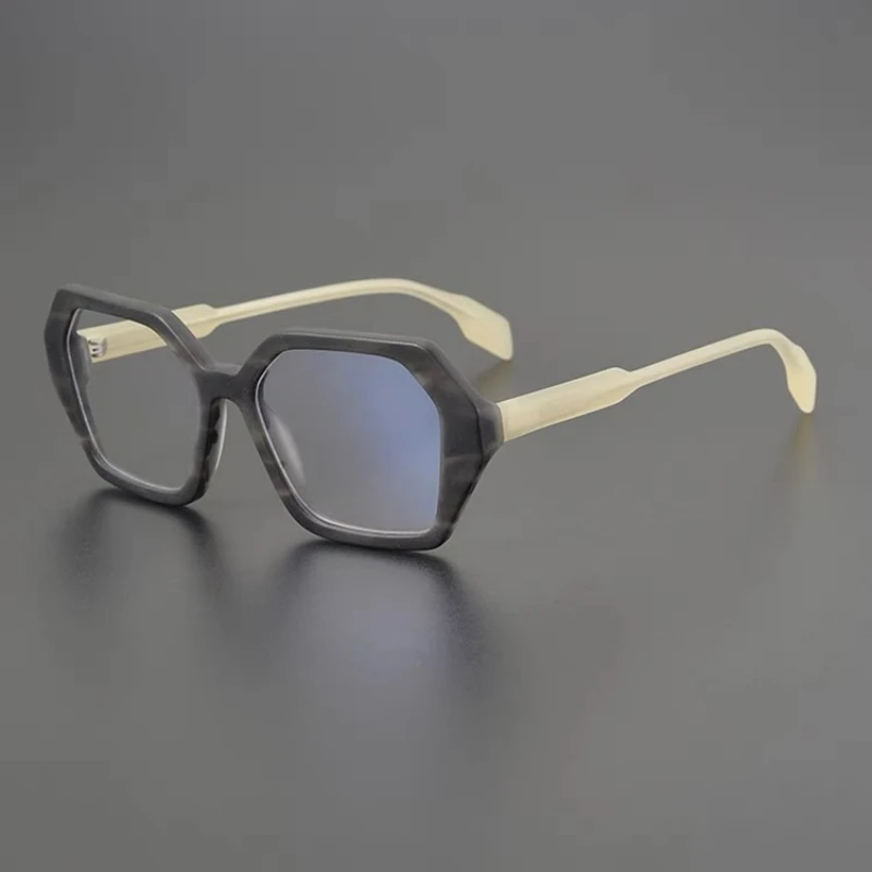 Luxury brand square frame women large frame handmade acetic acid optical frame men make myopia prescription glasses