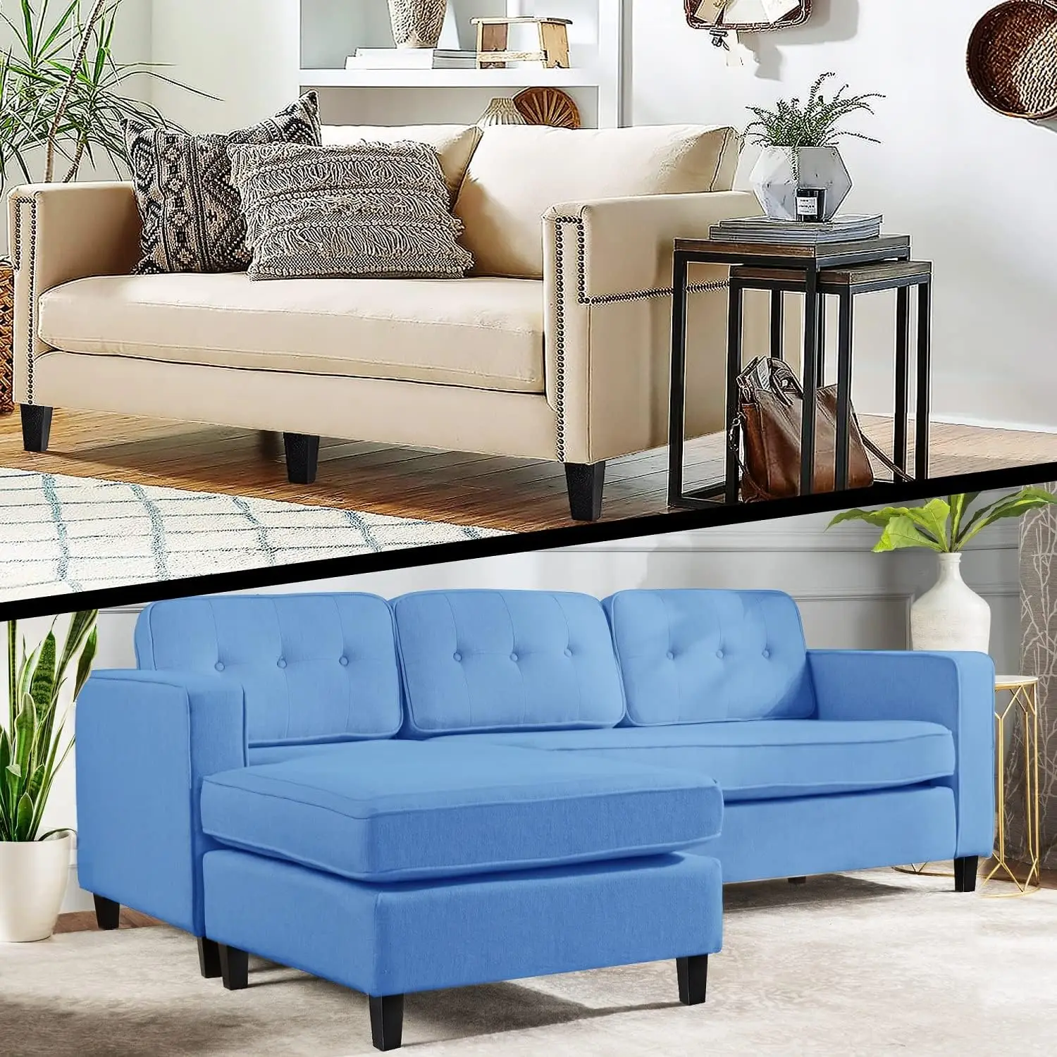 6 بوصة أرجل قطع الأثاث مجموعة أرجل الأريكة السوداء مكونة من 6 أرجل أريكة بديلة عثمانية للمقسمة، خزانة الملابس، كرسي، Nightsta #4