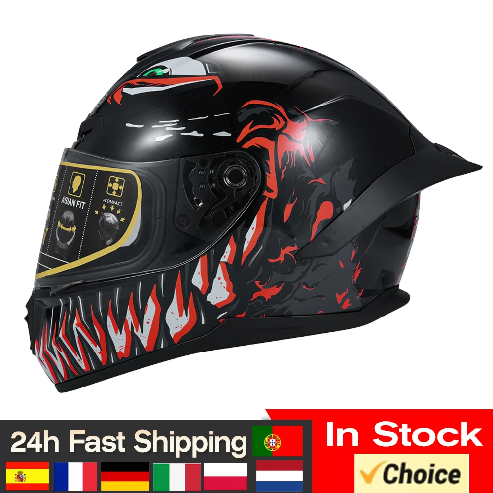 Motorcycle Helmet Full Face Helmet Rapid Street Helmet Unisex Cool Rider Equipment Four Seasons New Street Touring Helmet