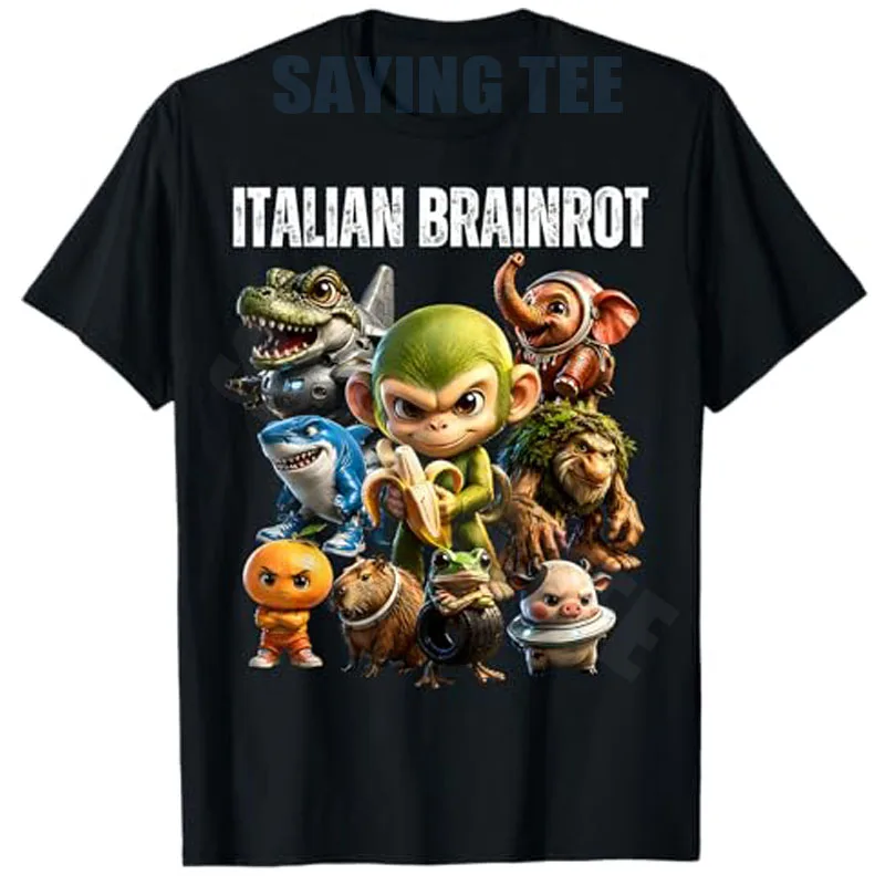 Italienisches Brainrot-Meme Lustige Charaktere Geburtstags-Crew Jungen Mode T-Shirt Y2k Niedliches Tralalero Tralala Süßes Spruch-T-Shirt Neuheit – Detail 3