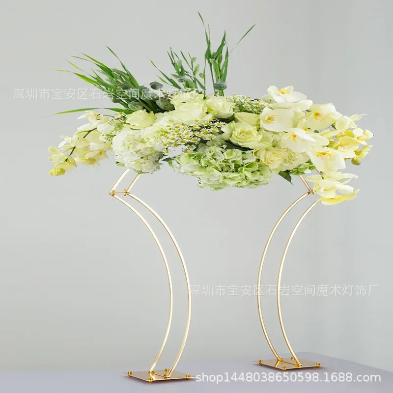 5 PCS Gold Arch Stand Road Lead Wedding Table Centerpiece Flower Rack For Event Party Decoration