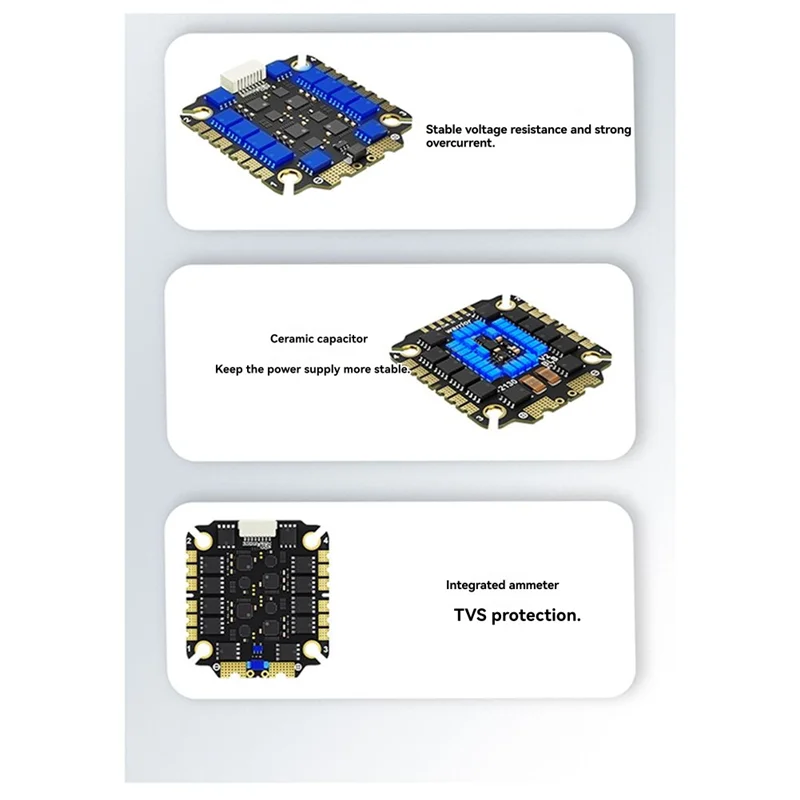 3CGRO-AA08-3065AM32 3-8S FPV 4-IN-1 ESC 32Bit 65A 3065 V2 AM32 4-In-1 ESC Cross-Country ESC