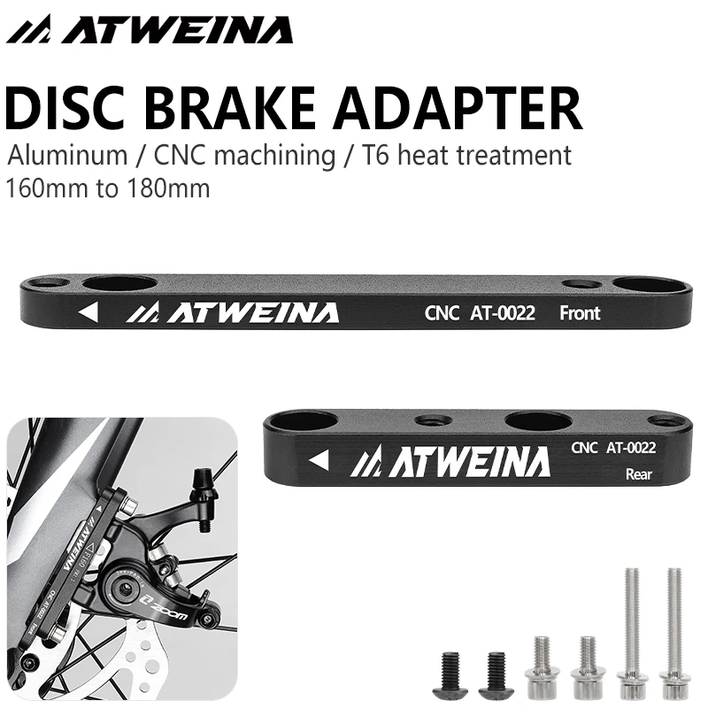AliExpress NONE ATWEINA Road Bike Bicycle Disc Brake Aapter Flat Mount CNC Front Rear 180mm Disc Brake Rotor Adapter with Bolts Bicycle Parts