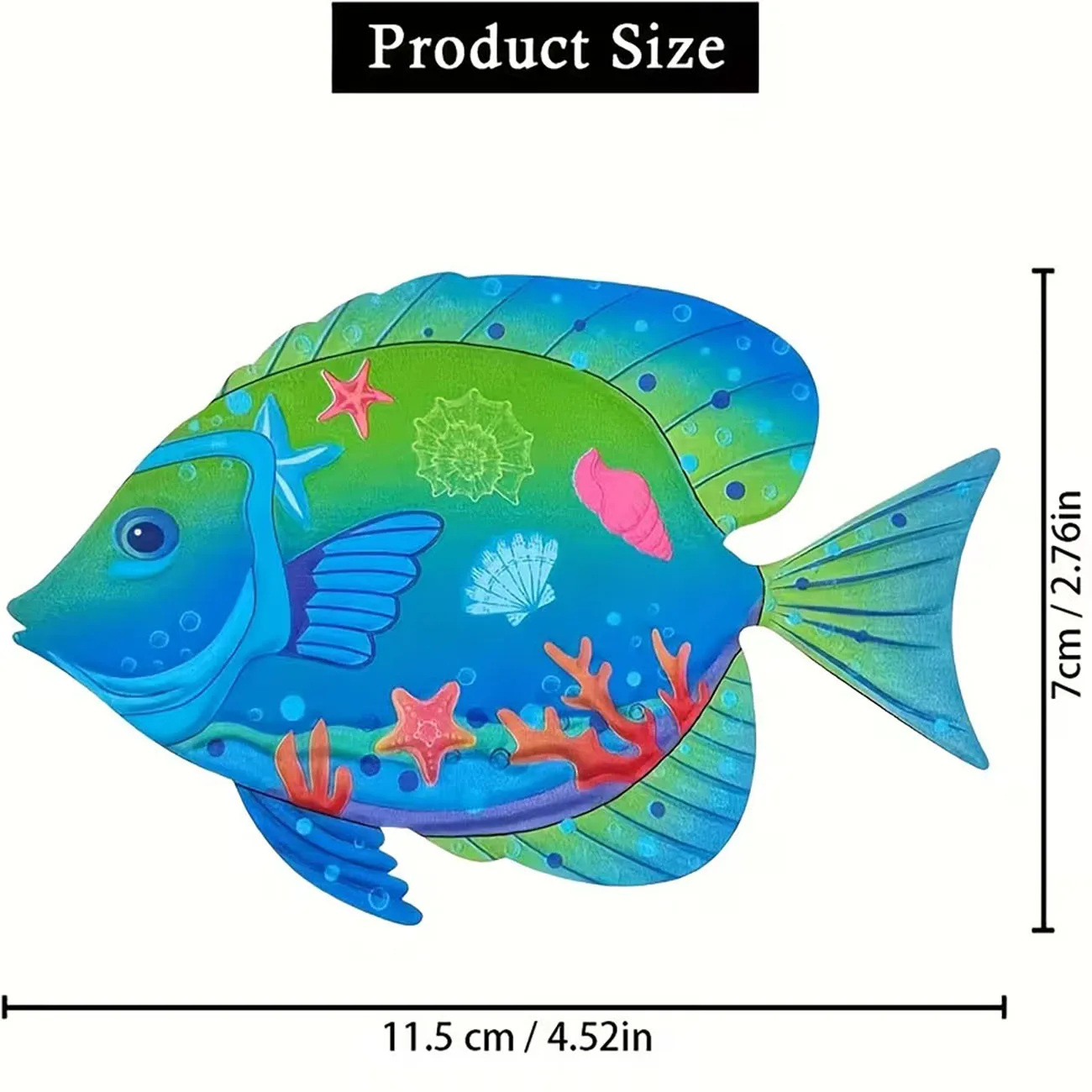 4Pcs Colorful Tropical Fish Wooden Wall Stickers With Double Sided Nano Tape, Ocean Style Living Room Wall Decor Ornament - view 2