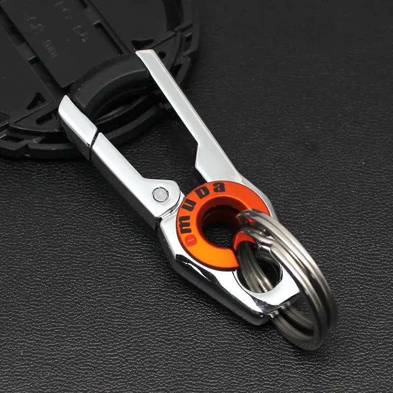 OMUDA  Keychain Stainless Steel Buckle Outdoor Carabiner Climbing Tools Double Ring Car Key Chain  Keyring Durable Key Chain