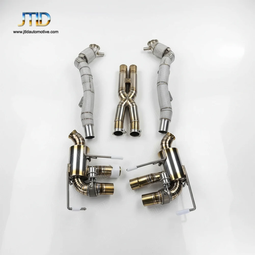

For Ferrari California Performance Exhaust System - T304 Stainless Steel Downpipe + Front Pipe + Rear Muffler, Direct Bolt-On