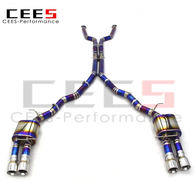 CEES Performance Titanium Catback Exhaust System for BMW M6 E63 V10 5.0L 2006-2010 Tuning Car Exhaust Pipe Muffler Blue Escape