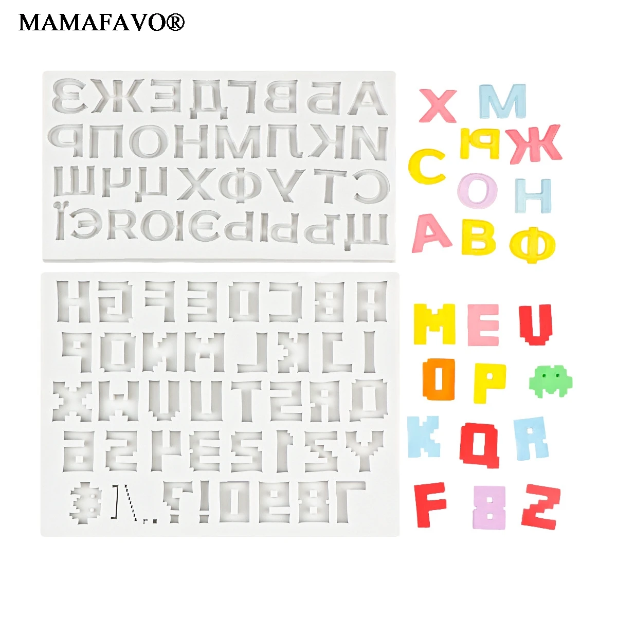 1 Pcs Russian Alphabet Cake Mold Silicone Russian Handwriting Capital Lower Case Alphabets Script Letters Fondant Mold E910
