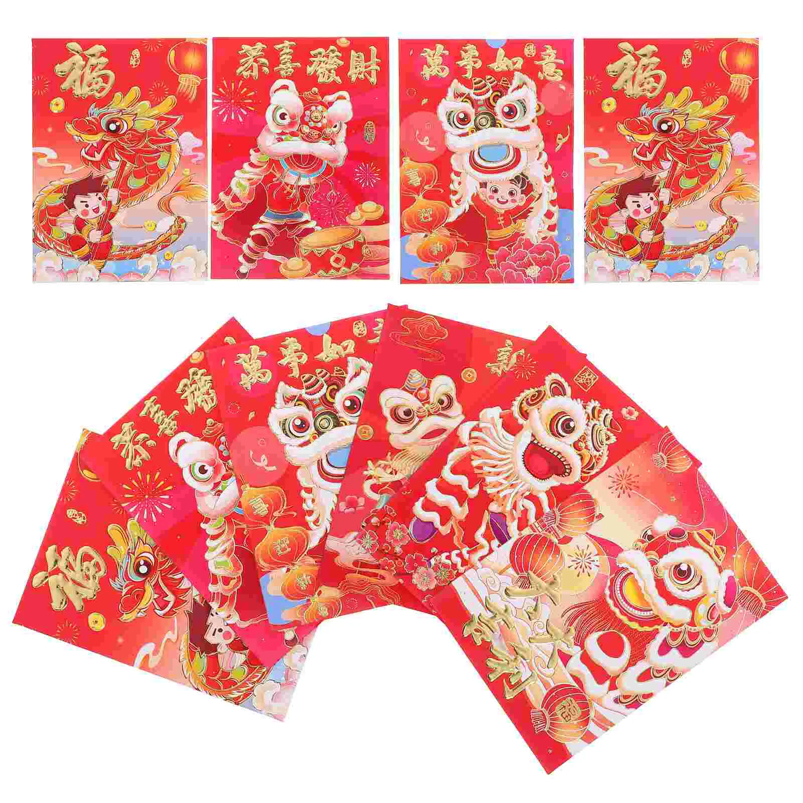 60 ชิ้น Lai Shi Feng Hong Bao ใหม่ปีสีแดงซองจีนเทศกาลฤดูใบไม้ผลิสดกระเป๋าเงิน Lunar ตกแต่งการ์ตูน