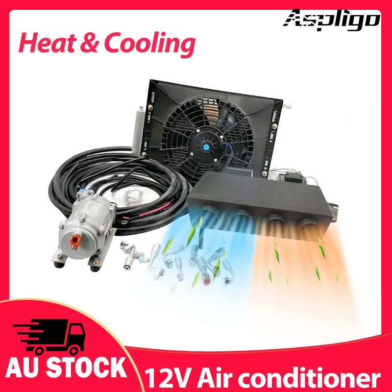 Aspligo 24V Electric Car Refrigeration Air Conditioner 12V Cooling Parking Conditioning for Tractor Truck Camper Van Caravans