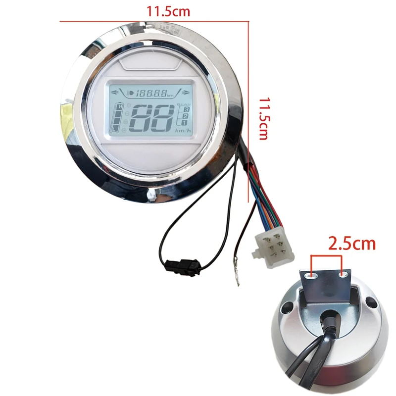 Electric Scooter New Turtle King LCD Speedometer Dashboard, Digital Power Display, Compatible with 48V/60V/72V