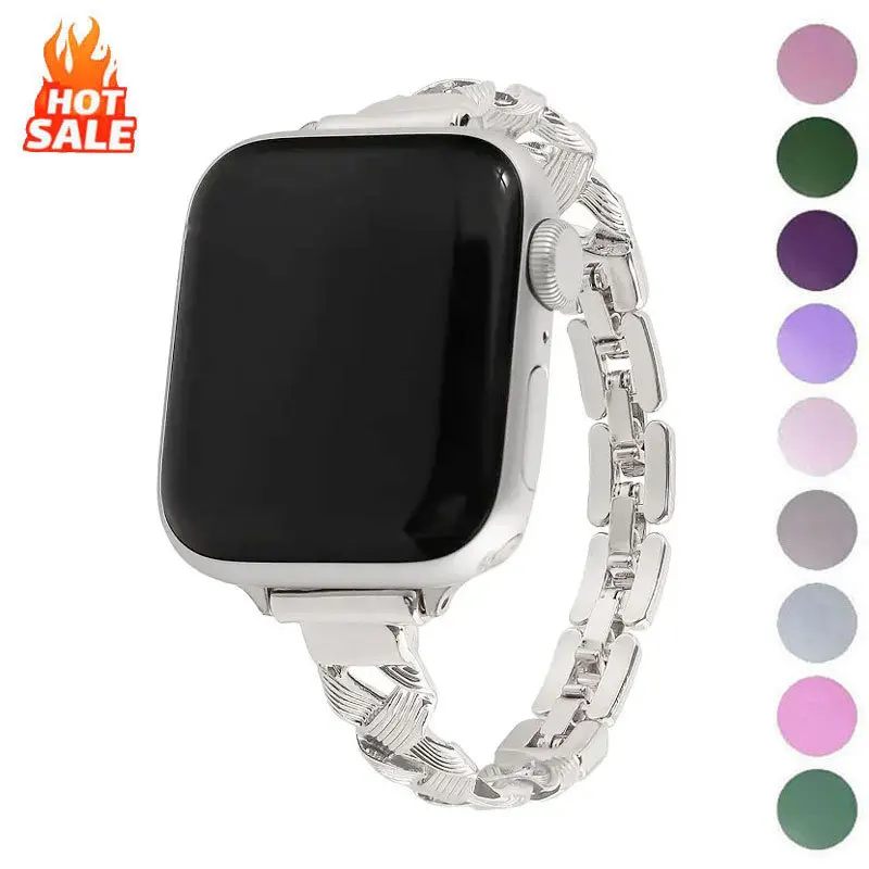 Correa de pulsera de Metal de acero inoxidable para Apple Watch 41mm 42mm 44mm 45mm 46mm 49mm iWatch Series 11 10 9 8 7 6 5 SE Ultra