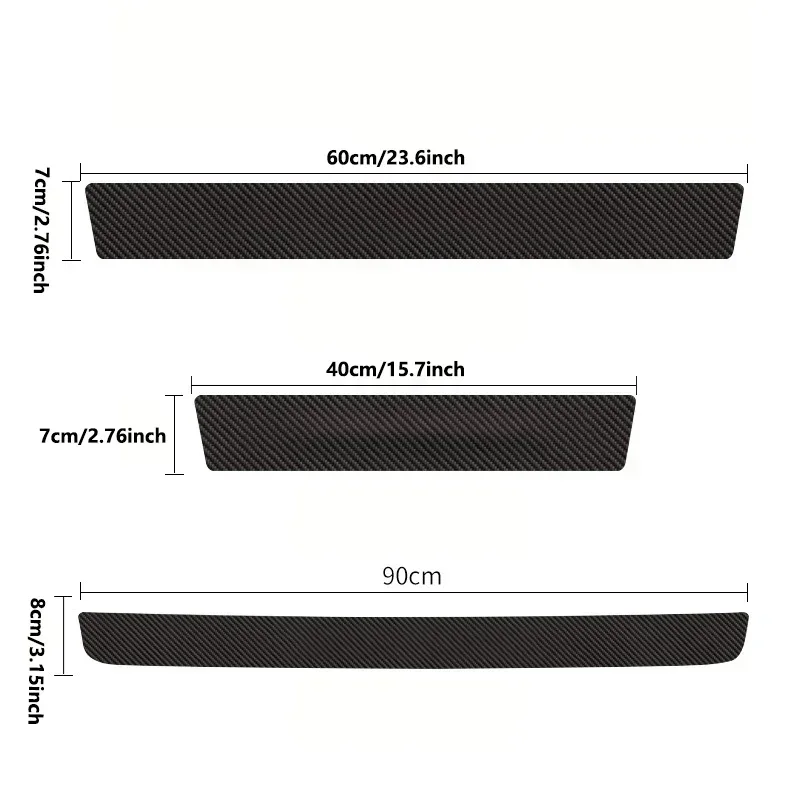 5pcs/4pcs set Carbon Fibre Threshold Protection Strip Universal Anti-scratch and Anti-collision Door Decorative Strip Sticker