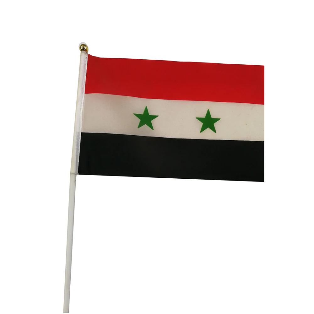 14*21cm Syria Hand Flag, Syria Syrian National Flag World Countries Decor Gifts Small Hand Held Waving Flag