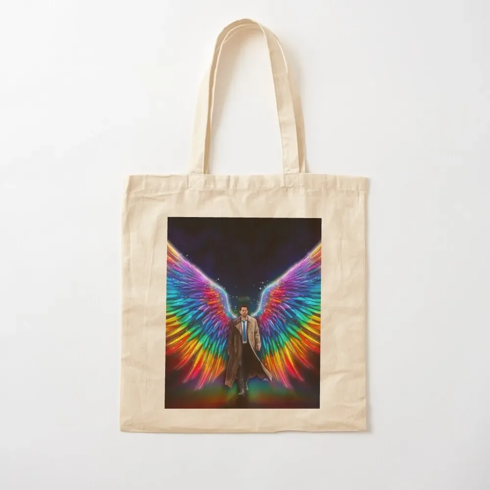 

Rainbow Pride Castiel Tote Bag tote bag custom Gift bags large size bags Canvas bag