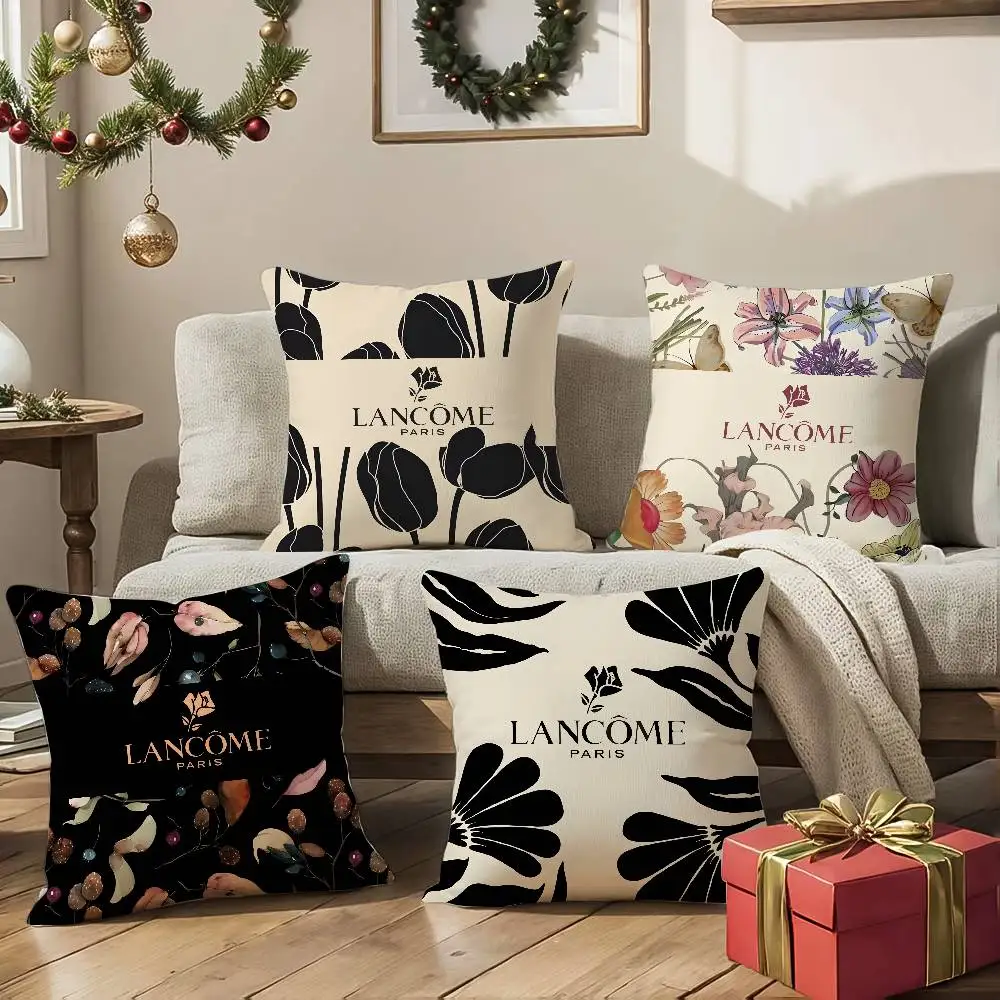 المألوف Lancomes-S-Gorgeous الزهور كيس وسادة الراحة أريكة سرير حريري أنيق غير مرئية سستة غطاء الوسادة الزخرفية #4