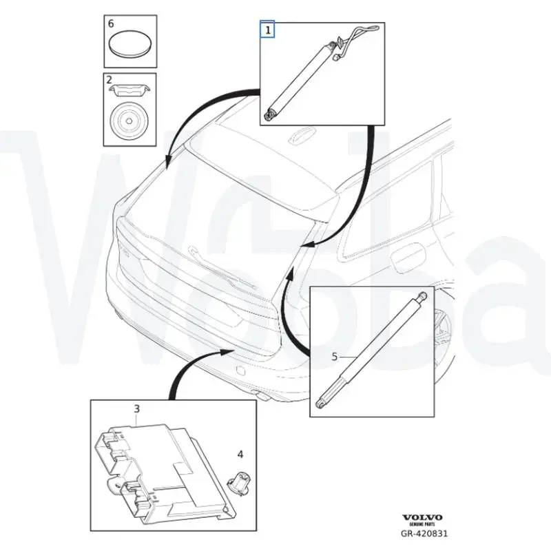 Wooba Fits Power Liftgate Actuators Compatible With VOLVO V90 2016-  31385256 31385257 32227505 32227506