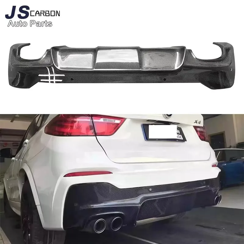 For BMW X4 Series F26 2014-2018 Carbon Fiber Rear Lip Diffuser Competitive Style Back Bumper Spoiler Upgrade body kit