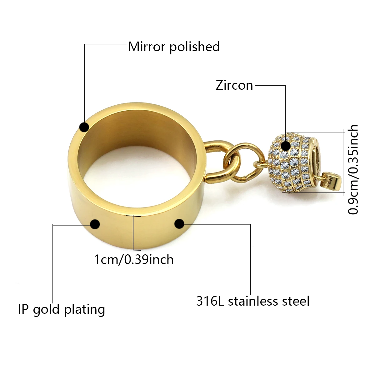 Stylish Women's Stainless Steel Ring and Pendant Set with Cubic Zirconia Inlay Unique European Fashion Jewelry for Everyday Wear
