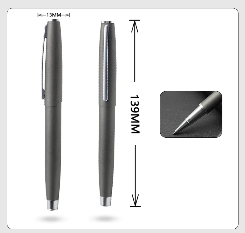 Business Black Matte Signature Pen Metall-Kugelschreiber Gelstift Geschenkstift Keine Tintenfreilegung Glätter und langlebiger – Detail 6