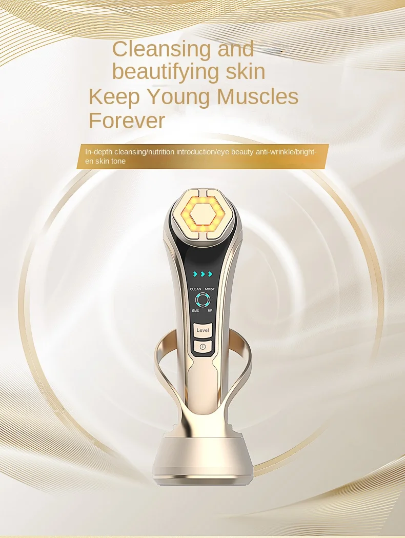 RF-radiofrequentie gezichtsapparaat HFIH Anti-aging microstroom echografie fototherapie draagbaar oplaadbaar voor gezichts-oogverzorging