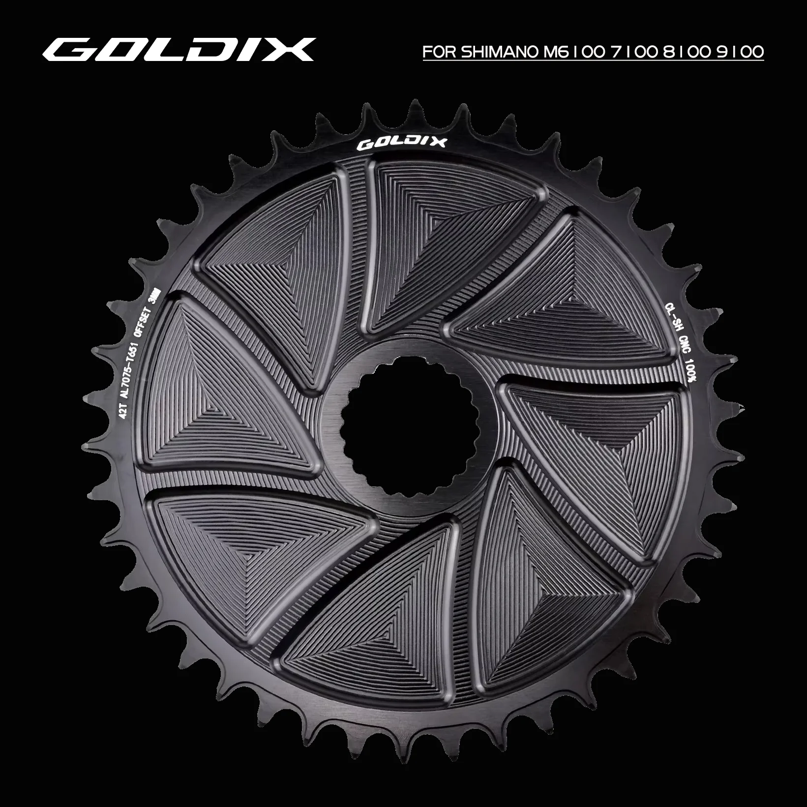 

GOLDIX Directly install AERO Chainring Wide Narrow Teeth CNC Hollow Cutting Machining for SHIMANO M8100 M9100 M7100 M6100 Crank