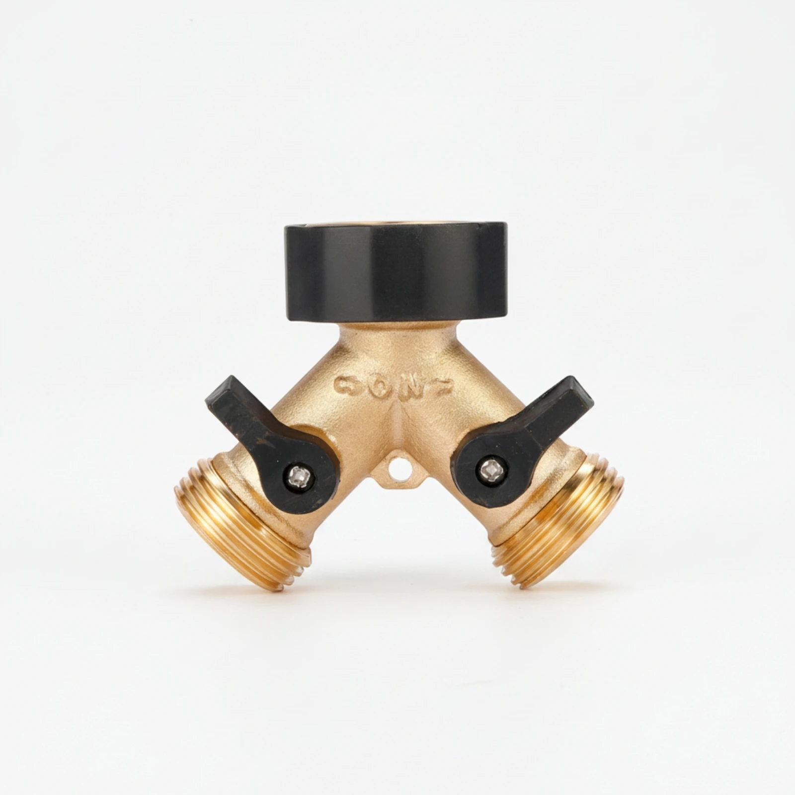 Y-Splitter with Handles Brass Garden Hose Splitter with Valves Two-Way Ball Valve Threaded Y Valve Compact for Gardeners, Patio