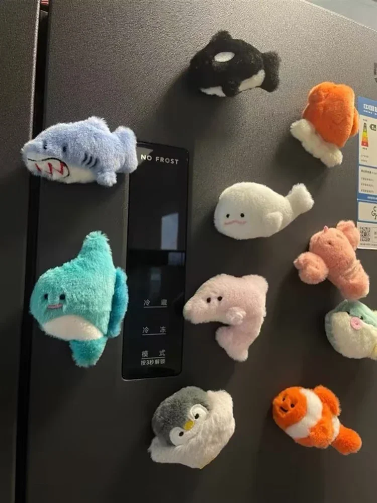 Marine Animal Blind Bag Fridge Magnet Refrigerator Sticker Plush Magnetic Cute Animal Fridge Magnets Surprise Box Children Gifts