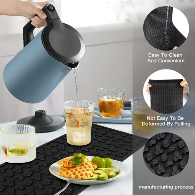 TFTP-Bar Mat 30X15x0.8CM Mats Food-Safe Silicone Mat For Kitchen Coffee Bar Bars Restaurants Counter Top A
