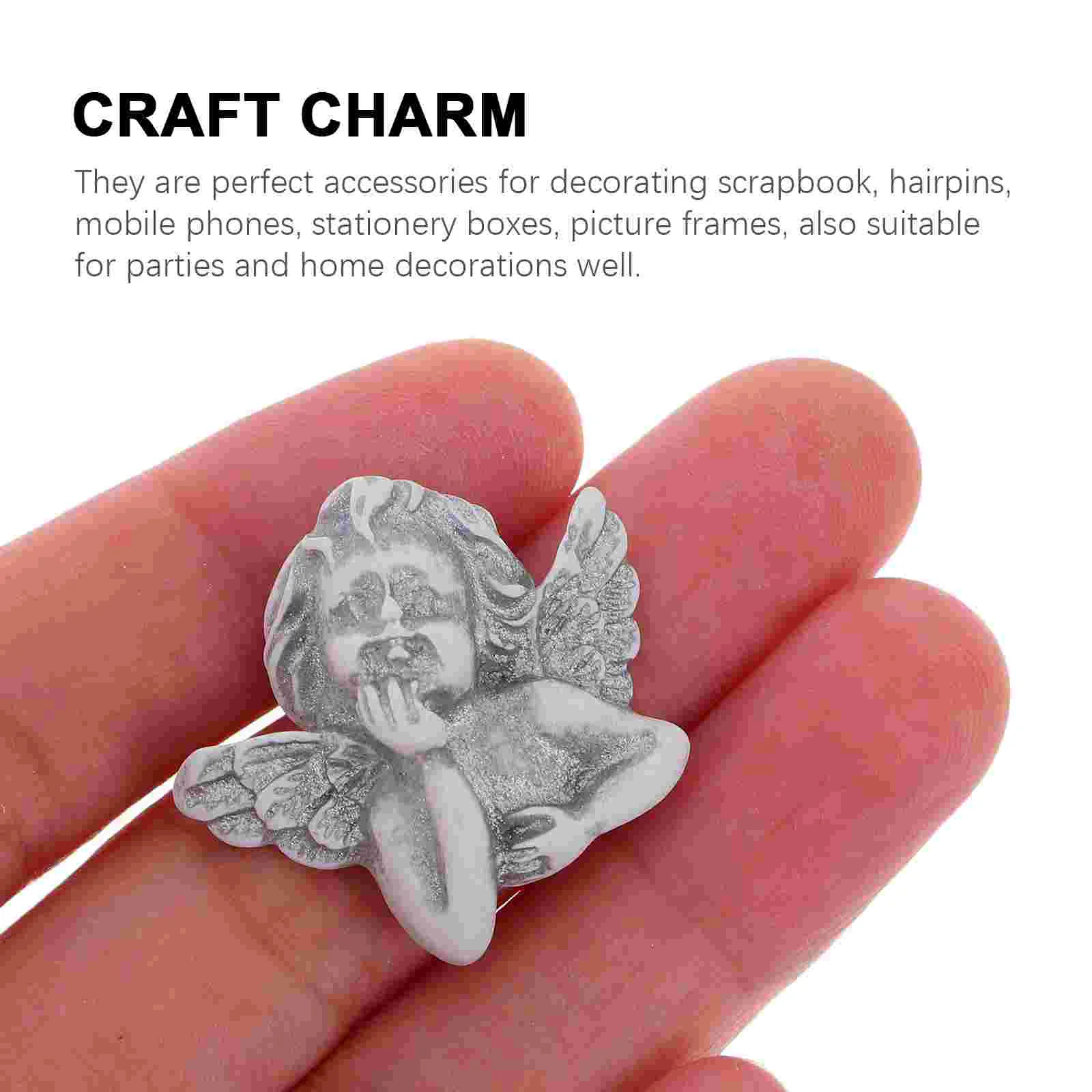 60 Pcs Angel Resin Accessories Phone Case Decor DIY Craft Adornment Charm Ornament Model