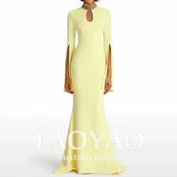 Evening Dress High Neck Mermaid Bands Birthdays Long Sleeves Ankle Length Elegant Wedding Party Gowns For Women Arab 2024